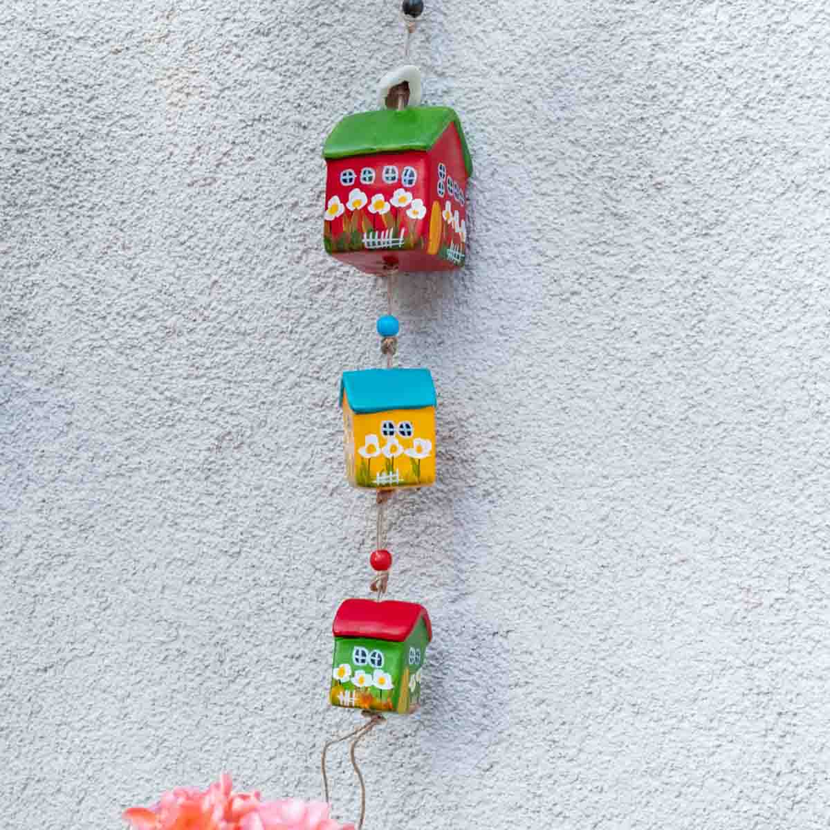 Wall-hanging Ceramic Tiny Homes / home decoration / Handmade / Handicraft / Hand-Painted Ceramic Wall Hanger with tiny homes