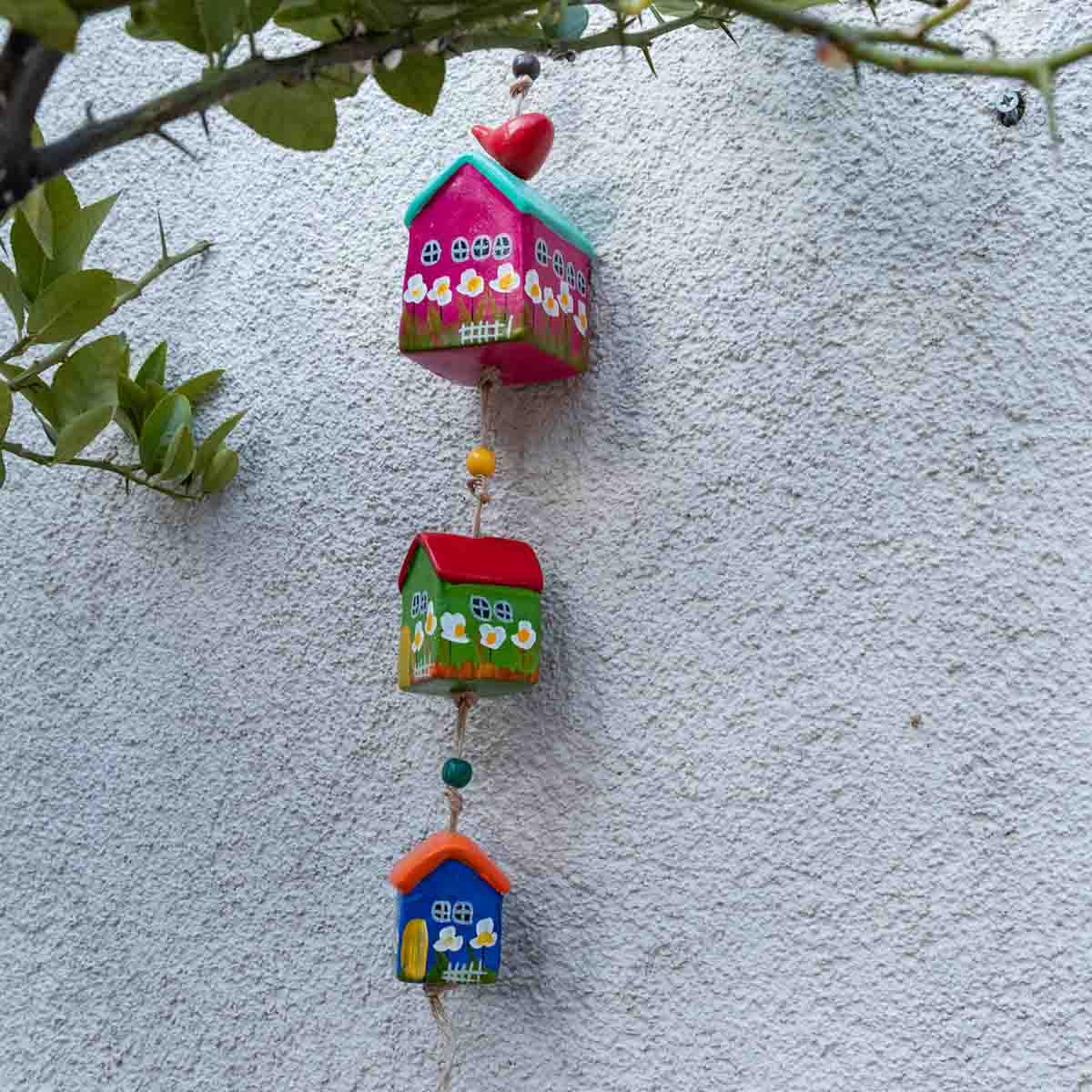 Wall-hanging Ceramic Tiny Homes / home decoration / Handmade / Handicraft / Hand-Painted Ceramic Wall Hanger with tiny homes