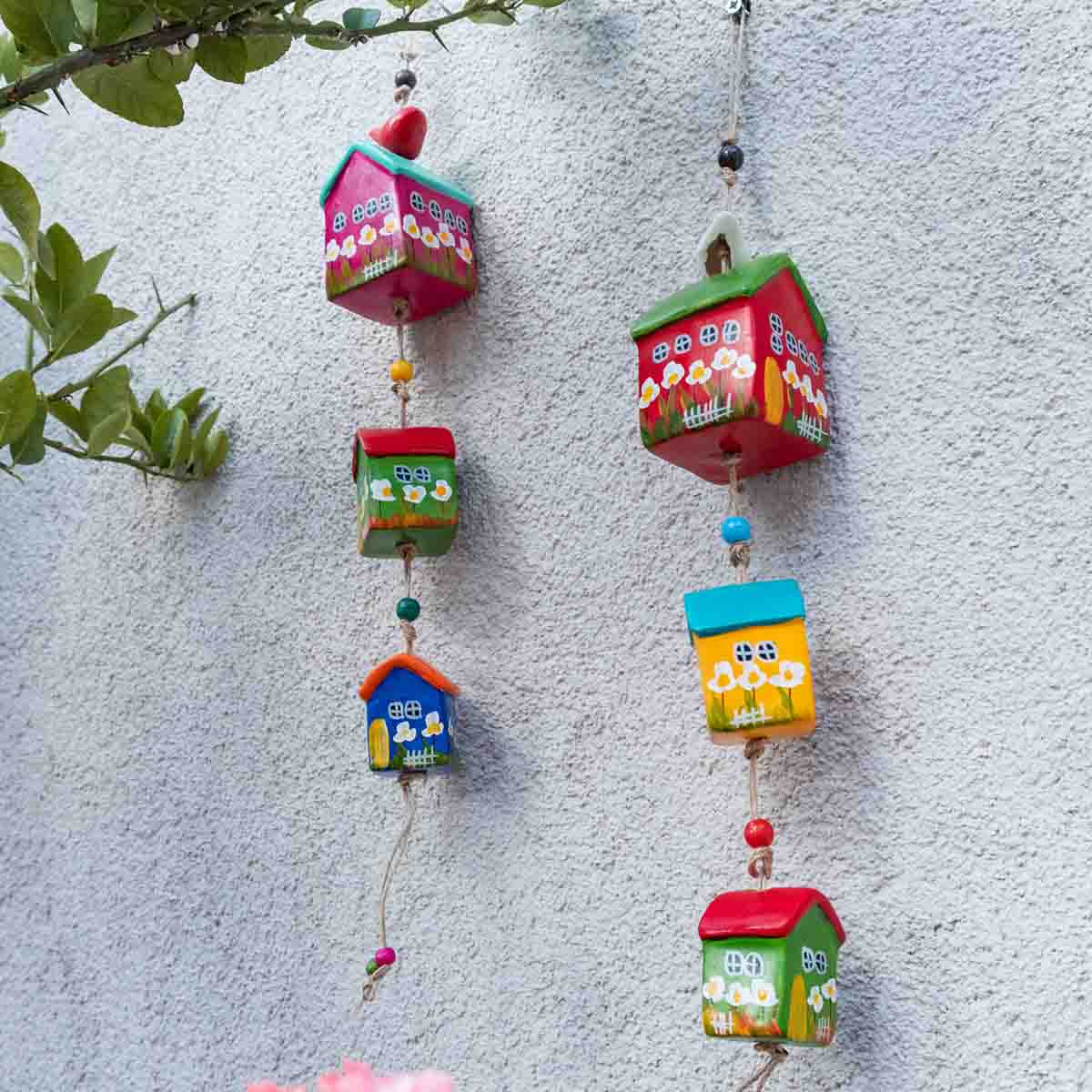 Wall-hanging Ceramic Tiny Homes / home decoration / Handmade / Handicraft / Hand-Painted Ceramic Wall Hanger with tiny homes