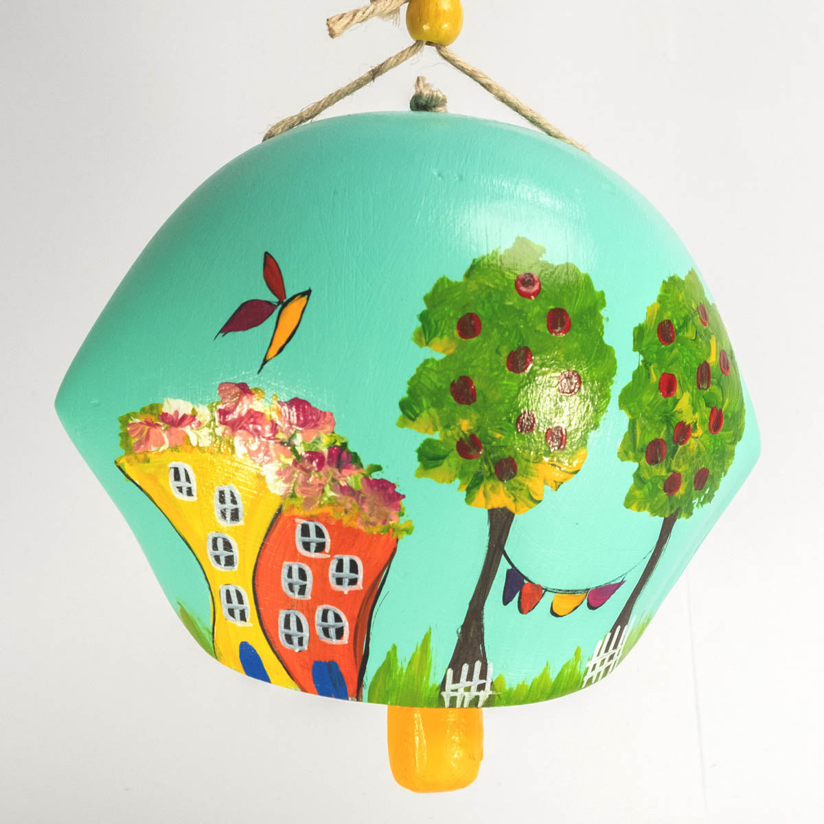 Wall-hanging Ceramic Big Bell / Home decoration / Handmade / Handicraft / Hand-Painted Large Bell Wall Hanging