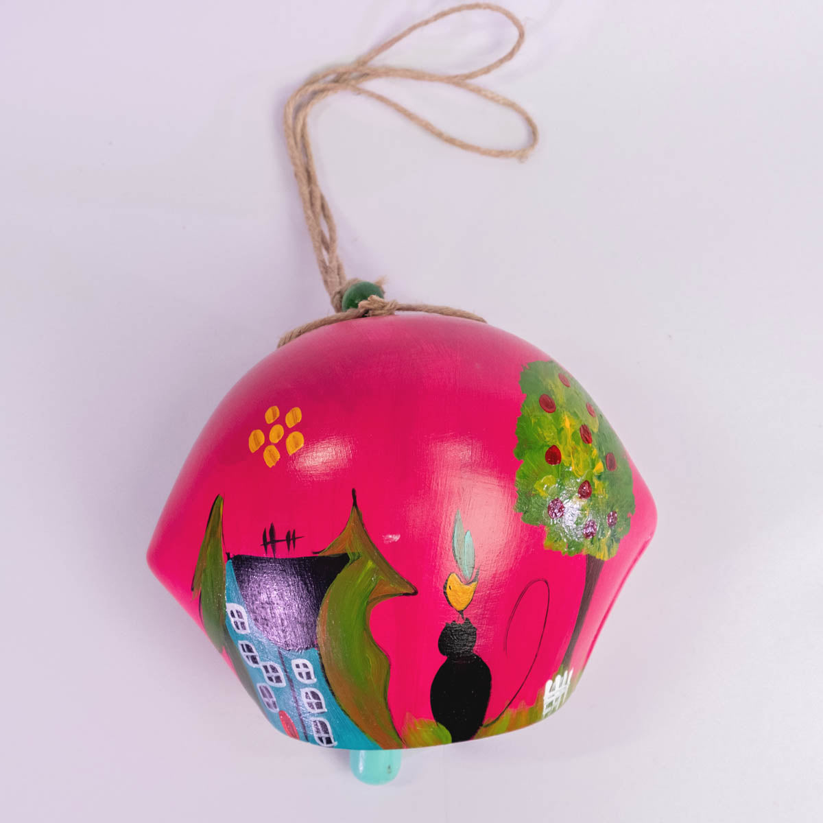 Wall-hanging Ceramic Big Bell / Home decoration / Handmade / Handicraft / Hand-Painted Large Bell Wall Hanging