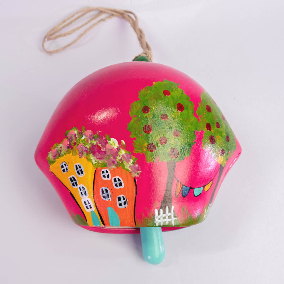 Wall-hanging Ceramic Big Bell / Home decoration / Handmade / Handicraft / Hand-Painted Large Bell Wall Hanging