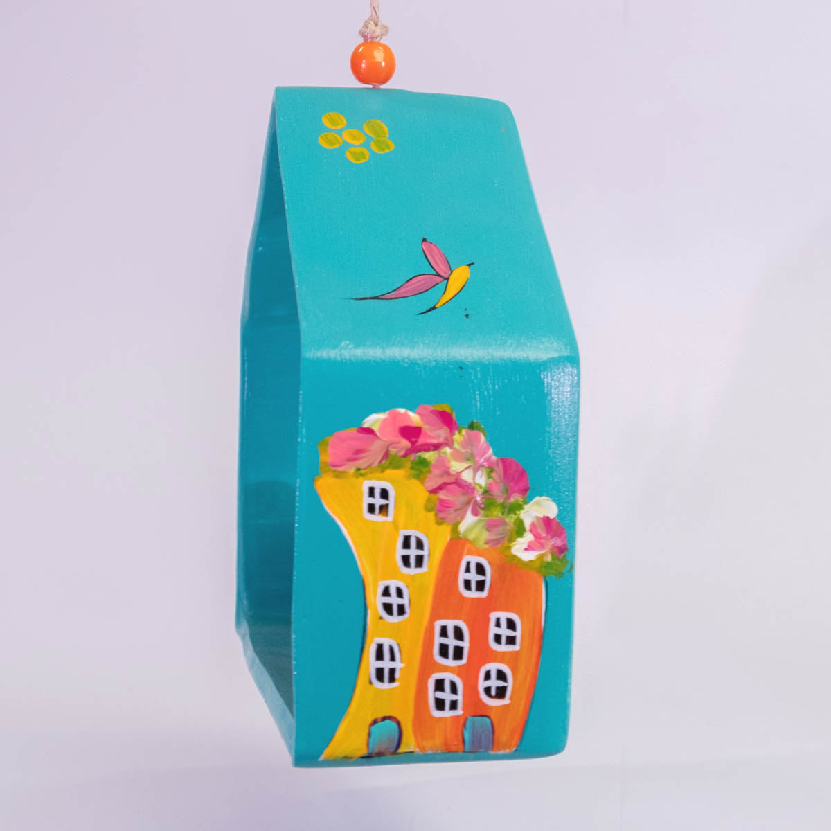 Wall-hanging Ceramic Bird House with 6 Birds / Home Decoration / Handmade / Handicraft / Hand-painted Wall-Hanging Bird House