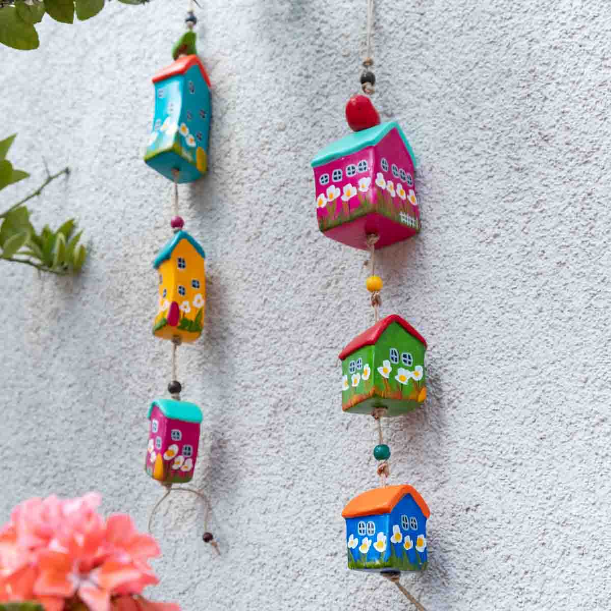 Wall-hanging Ceramic Fairy Houses, Asymmetrical/ Home Decoration / Handmade / Handicraft / Hand-painted Asymmetrical Ceramic Houses