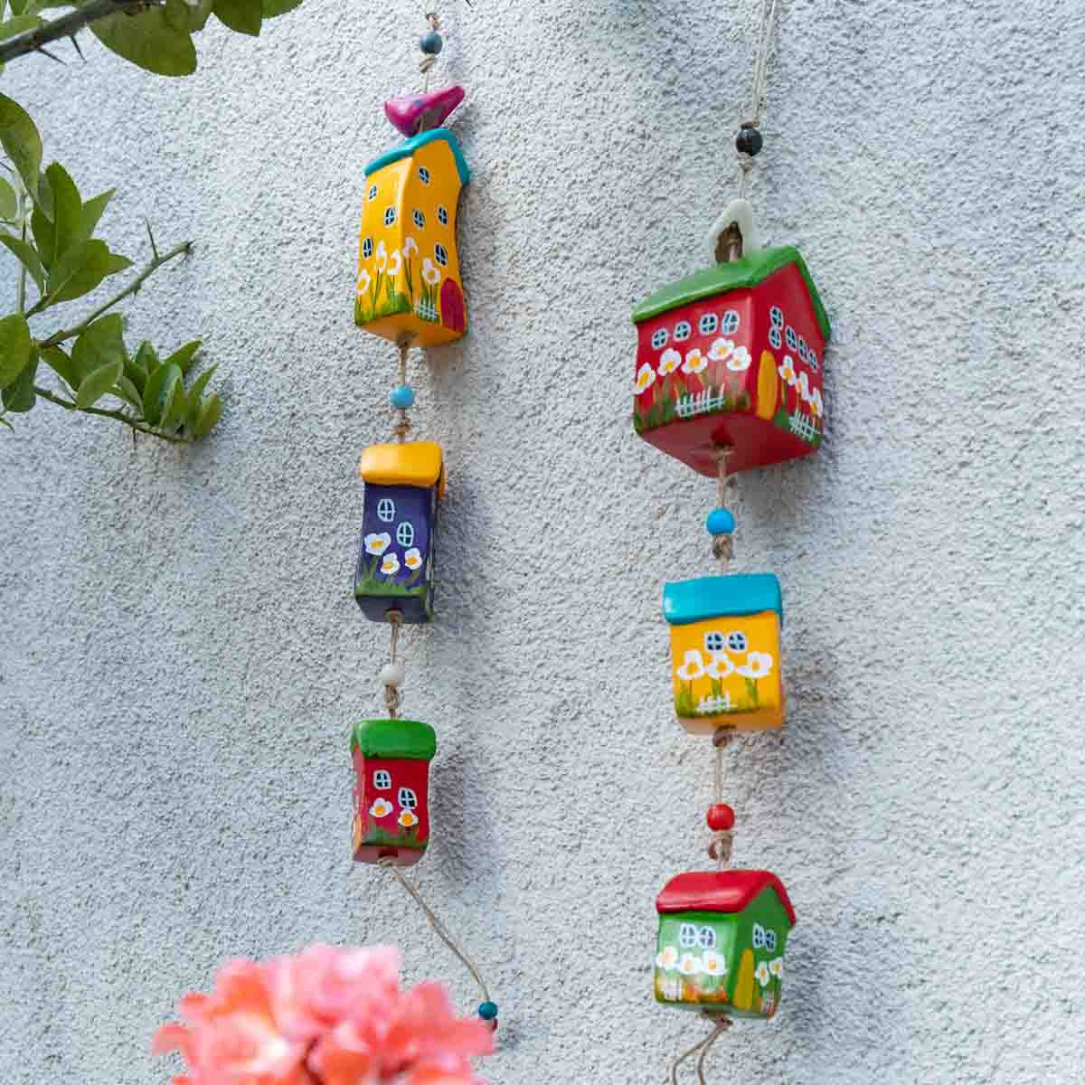 Wall-hanging Ceramic Tiny Homes / home decoration / Handmade / Handicraft / Hand-Painted Ceramic Wall Hanger with tiny homes