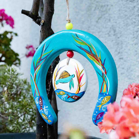 Wall-hanging Ceramic Horseshoe / Home Decoration / Handmade / Handicraft / Hand painting horseshoe wall hanger