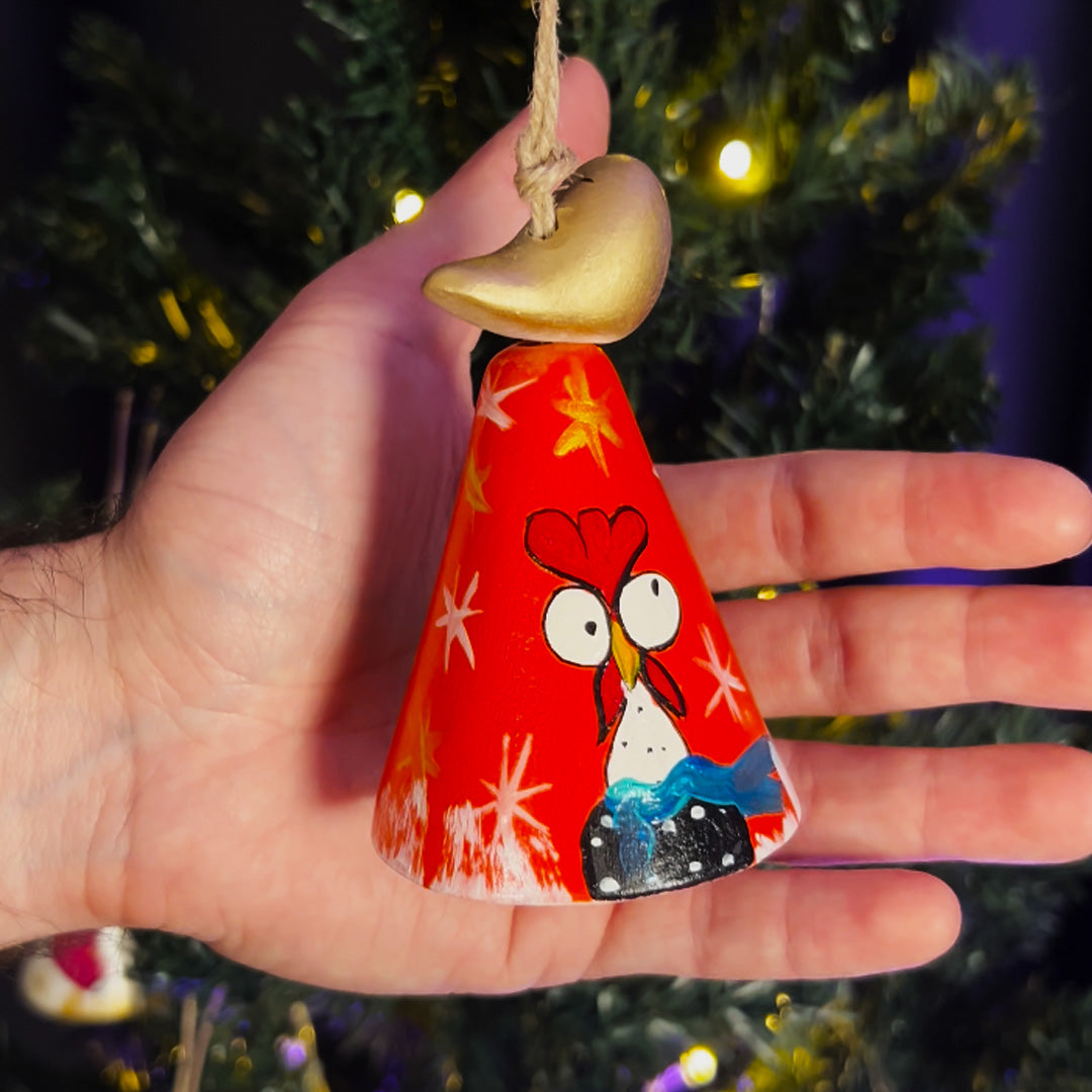 2" Dia. Ceramic Christmas Bell Ornaments, PAY 4, GET 5 / Set of 5 / Home Decoration / Handmade / Handicraft / Hand-painted Christmas Ornaments