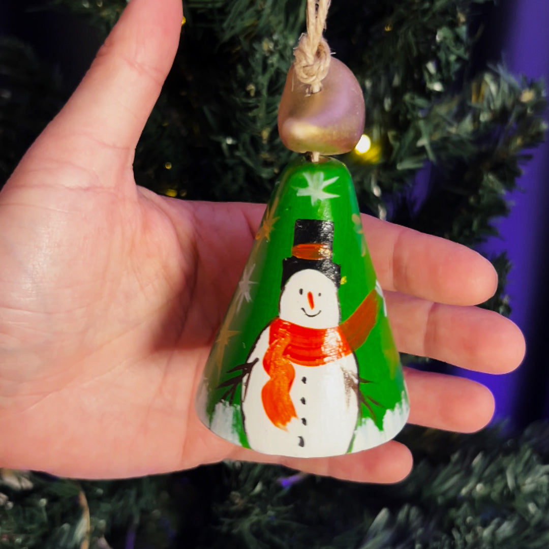 2" Dia. Ceramic Christmas Bell Ornaments, PAY 4, GET 5 / Set of 5 / Home Decoration / Handmade / Handicraft / Hand-painted Christmas Ornaments